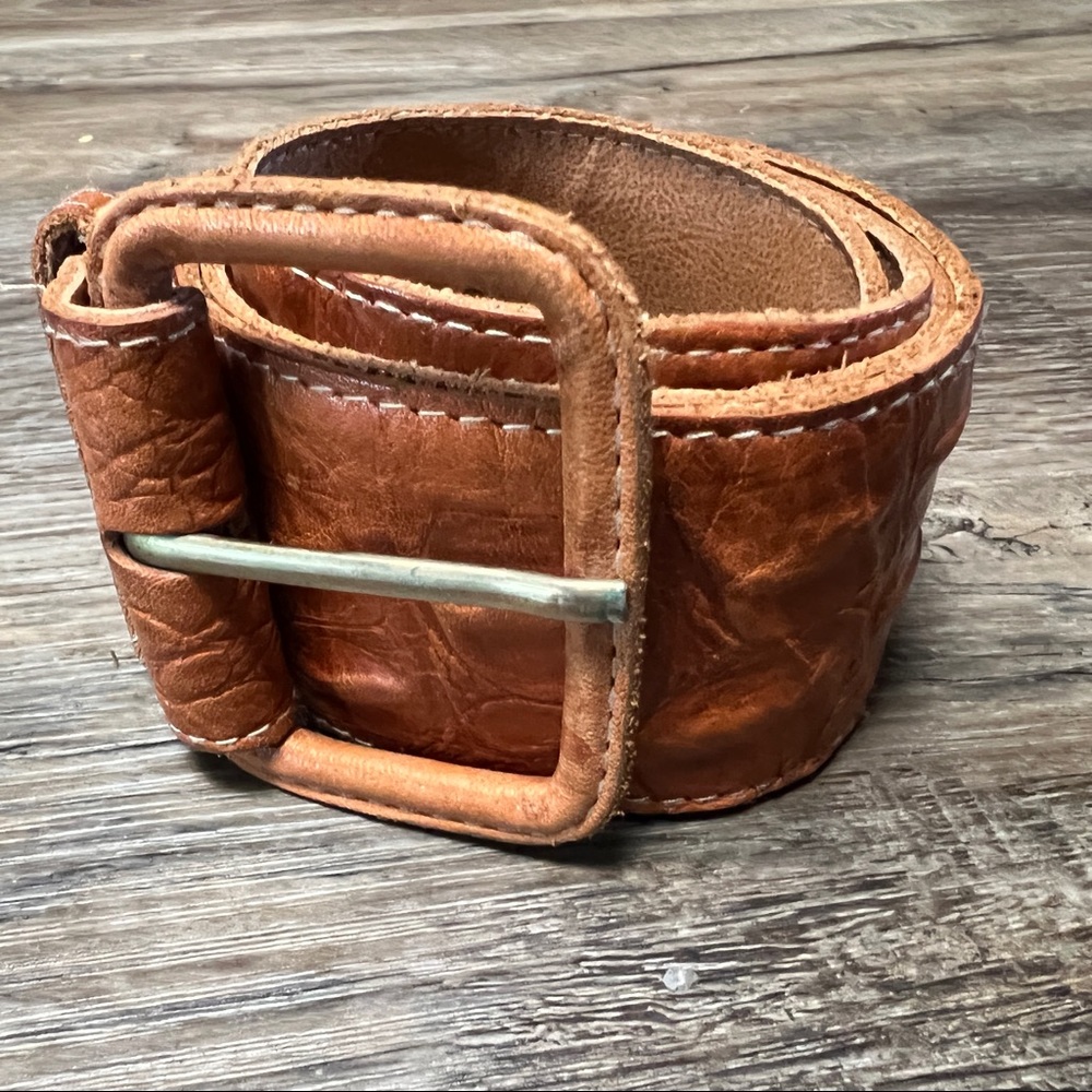 Alligator embossed all leather belt